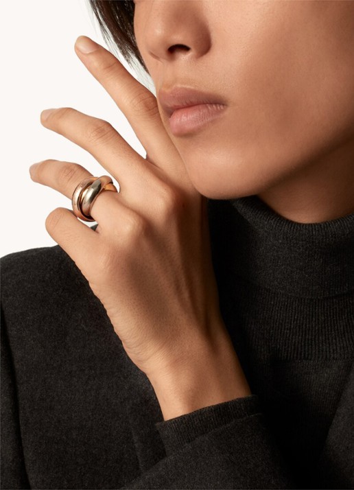 Cartier Trinity XL ring van 18 karaat geel- rosé - en witgoud CRB4239800 - voorkant 7 goud