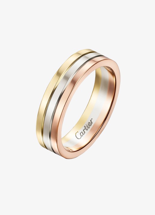 Cartier Vendome Louis Cartier trouwring van 18 karaat rosé-, wit-, en geelgoud CRB4052100 - achterkant 6 goud