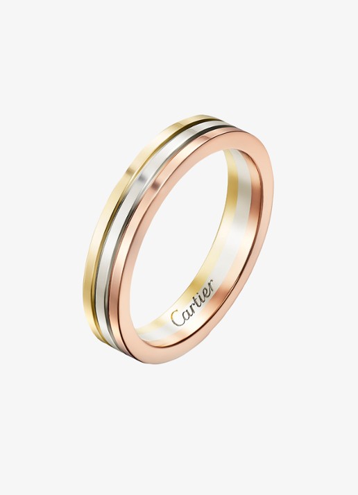 Cartier Vendome Louis Cartier trouwring van 18 karaat rosé-, wit-, en geelgoud CRB4052200 - voorkant 2 goud