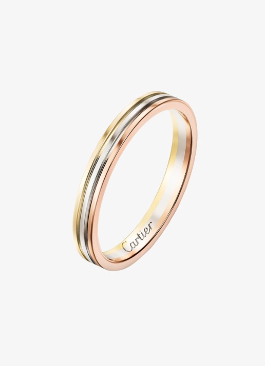 Cartier Vendome Louis Cartier trouwring van 18 karaat rosé-, wit-, en geelgoud CRB4209900 - achterkant 8 goud