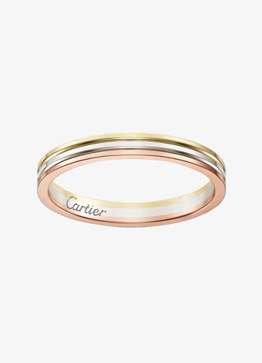 Cartier Vendome Louis Cartier trouwring van 18 karaat rosé-, wit-, en geelgoud CRB4209900 - voorkant goud