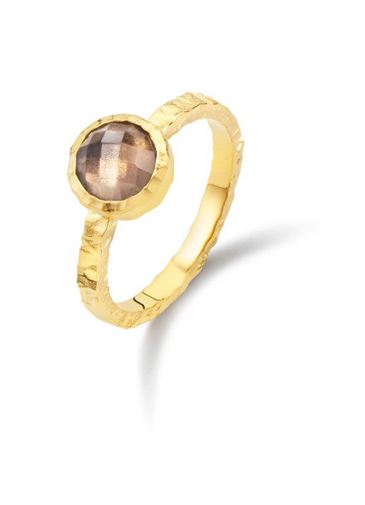 Casa Jewelry Amalfi Rookkwarts ring verguld - voorkant 2 goud