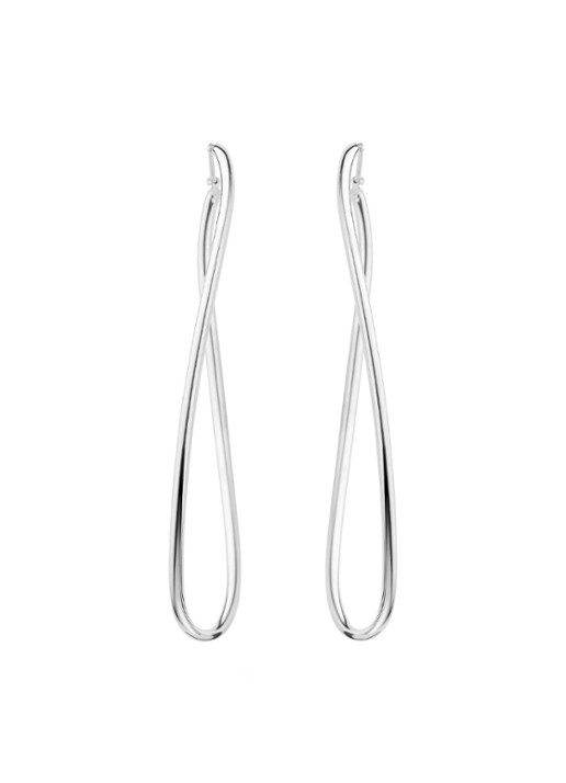Casa Jewelry Giro oorringen van zilver - voorkant zilver