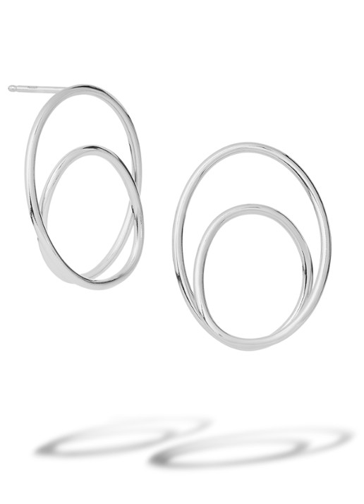 Casa Jewelry Loophole oorstekers van zilver