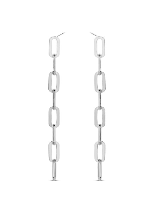 Casa Jewelry Paperclip oorhangers van zilver