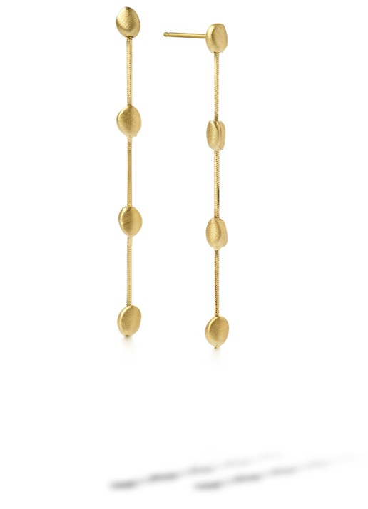 Casa Jewelry Pebbles S Satin oorstekers verguld