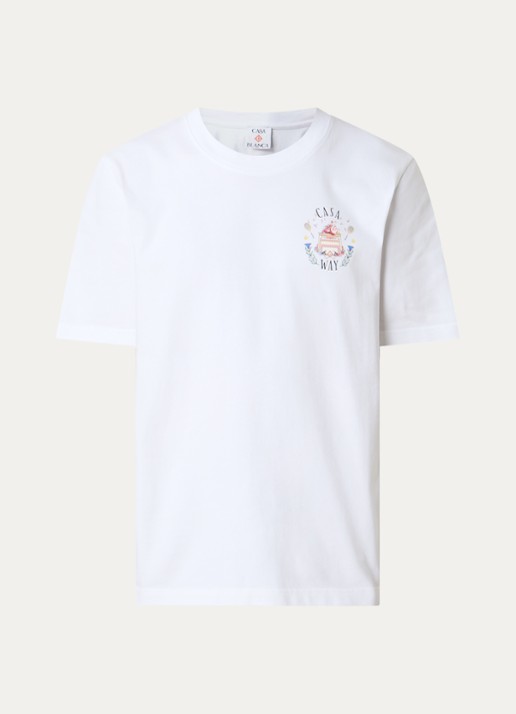 Casablanca Casaway T-shirt met logo- en backprint - voorkant 4 wit