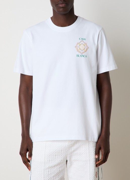 Casablanca Champion Diamon T-shirt met front- en backprint - achterkant 3 wit