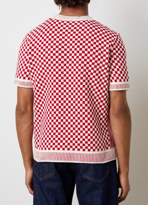 Casablanca Check T-shirt met ruitdessin - achterkant 5 rood