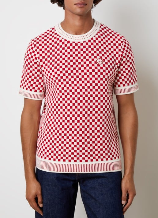 Casablanca Check T-shirt met ruitdessin