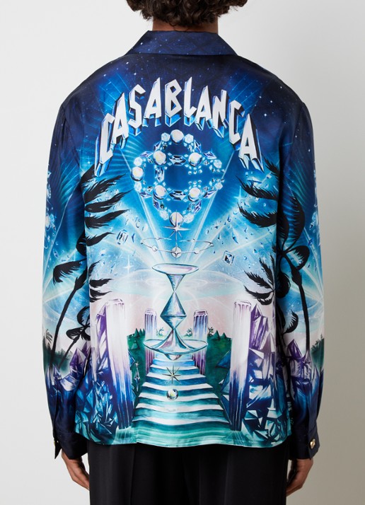 Casablanca Chrystal overhemd met print - achterkant blauw