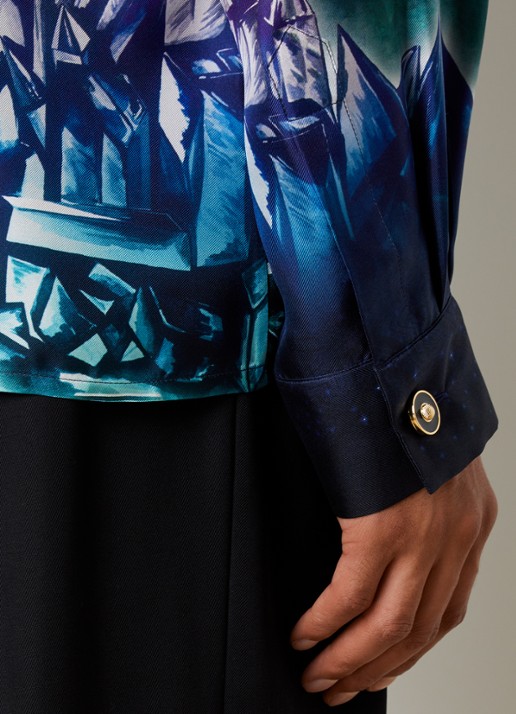 Casablanca Chrystal overhemd met print - detail 5 blauw