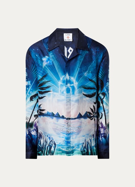 Casablanca Chrystal overhemd met print - voorkant 2 blauw