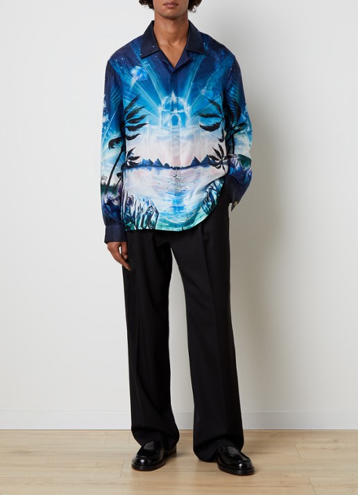 Casablanca Chrystal overhemd met print - voorkant 3 blauw
