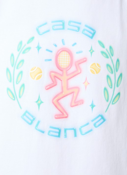 Casablanca Dance Joy T-shirt met logoprint - detail 3 gebroken wit