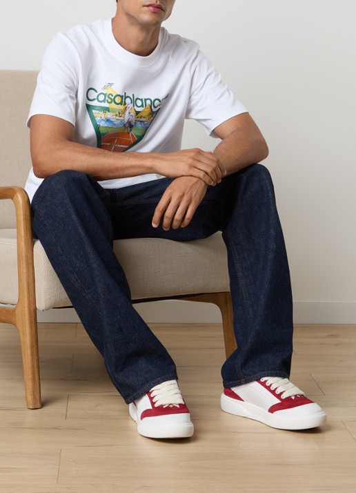 Casablanca Del Mar sneaker met details van suède - voorkant 2 wit