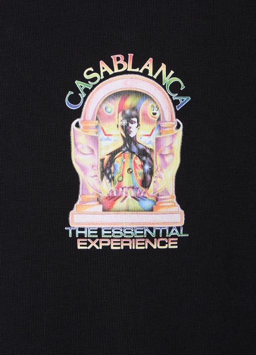 Casablanca Essential T-shirt met logo- en backprint - detail 2 zwart