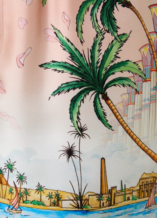 Casablanca Ethereal loose fit korte broek van zijde - detail 5 multicolor