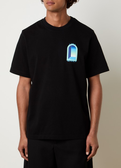 Casablanca Gradient T-shirt met logo- en backprint - achterkant 3 zwart