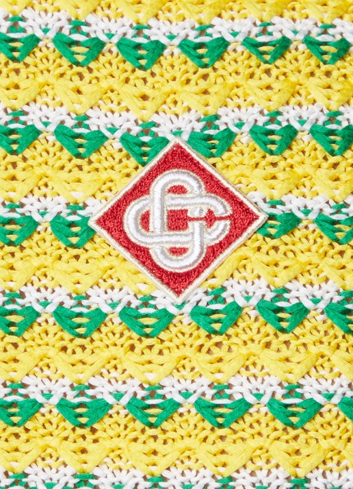 Casablanca Grofgebreide spencer met logoborduring - detail 3 groen