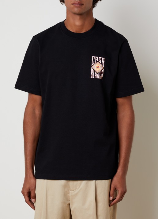 Casablanca Hermons Mirage T-shirt met logo- en backprint - achterkant 3 zwart