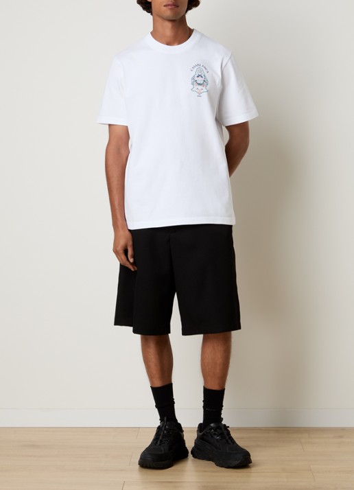 Casablanca Hotel T-shirt met logo- en backprint - voorkant 2 wit