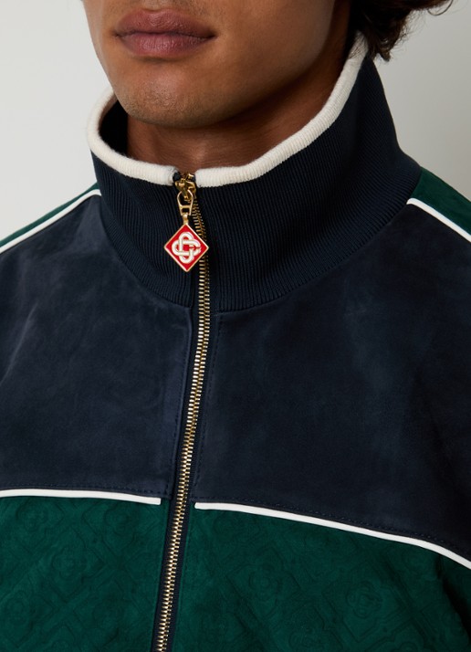 Casablanca Jack van suède met steekzakken - detail 6 donkerblauw