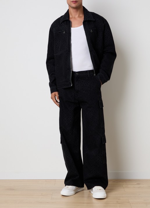 Casablanca Loose fit jeans met logoprint - voorkant 5 zwart
