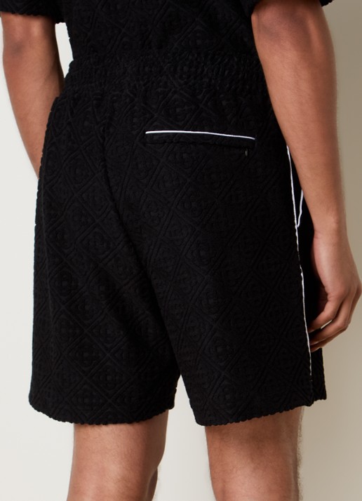Casablanca Loose fit korte broek van badstof - achterkant zwart