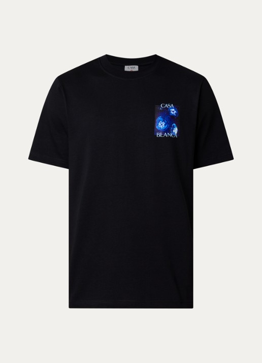 Casablanca Medusa T-shirt met logo- en backprint - voorkant 4 zwart