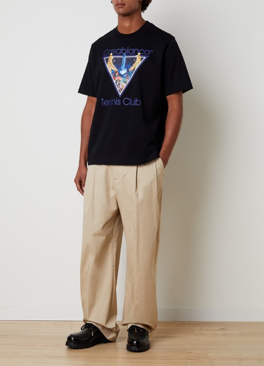 Casablanca Monder Perdu T-shirt met logoprint - voorkant 3 zwart