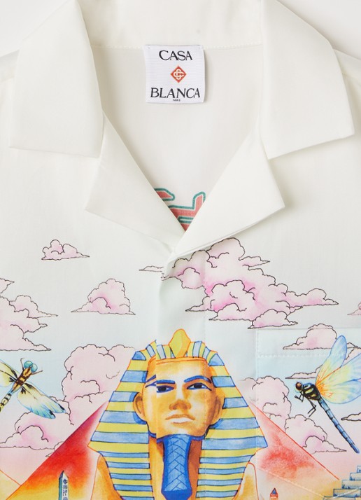 Casablanca Overhemd met print - detail gebroken wit