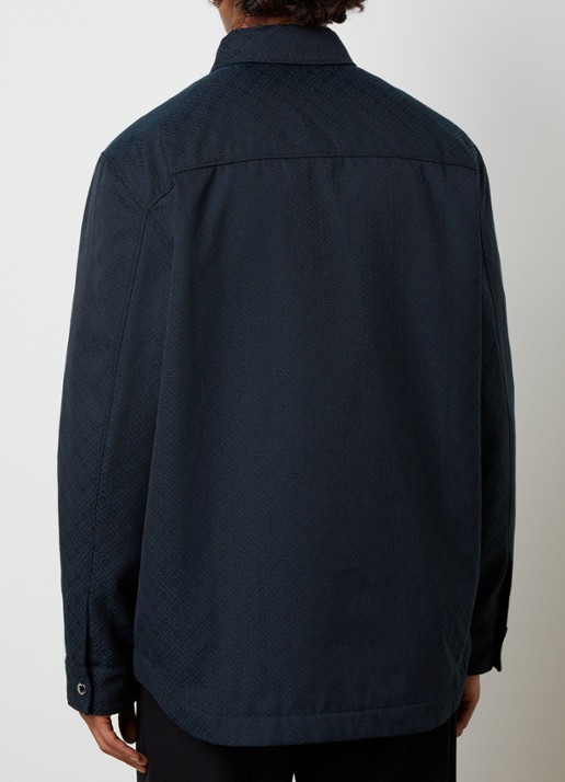 Casablanca Overshirt met ingebreid logo en borstzak - achterkant 5 donkerblauw
