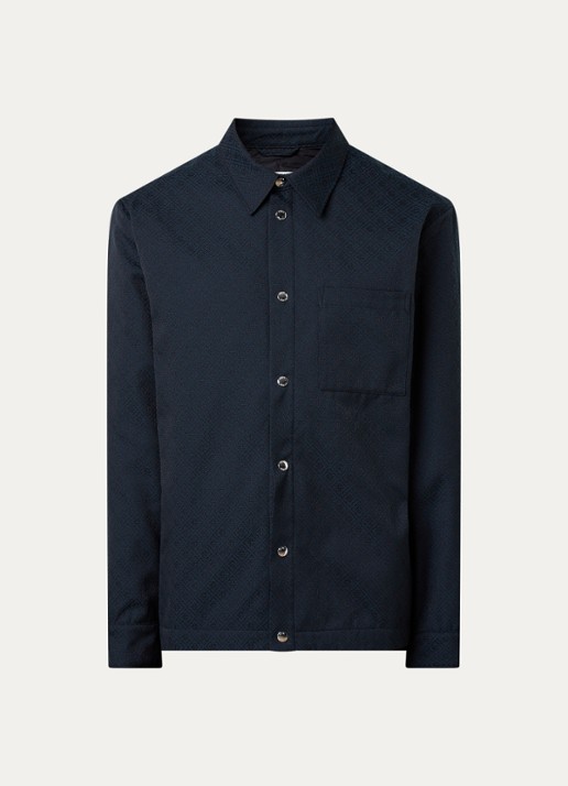 Casablanca Overshirt met ingebreid logo en borstzak - voorkant donkerblauw