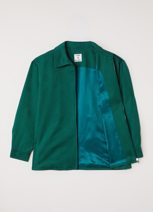 Casablanca Overshirt met logoprint - voorkant 2 groen