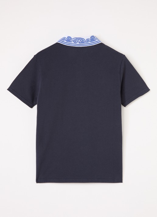 Casablanca Polo met logoborduring - voorkant 2 donkerblauw