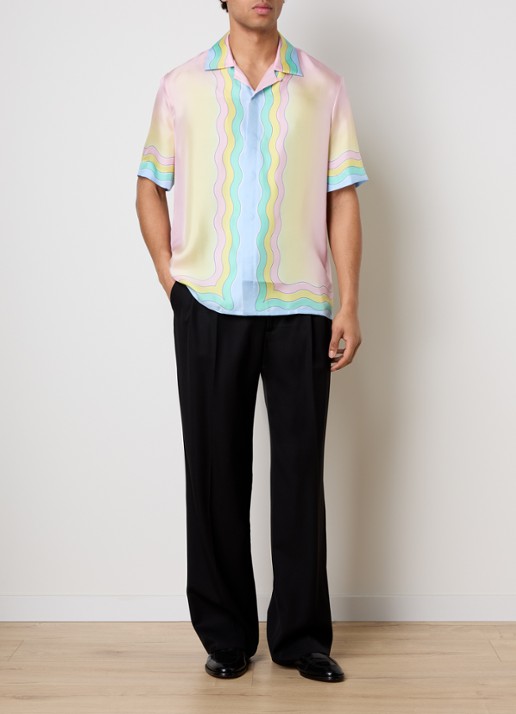 Casablanca Regular fit overhemd van zijde met print - voorkant 4 geel