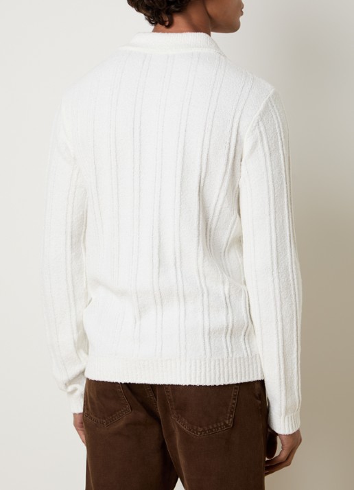 Casablanca Regular fit polo van bouclé - achterkant 5 wit