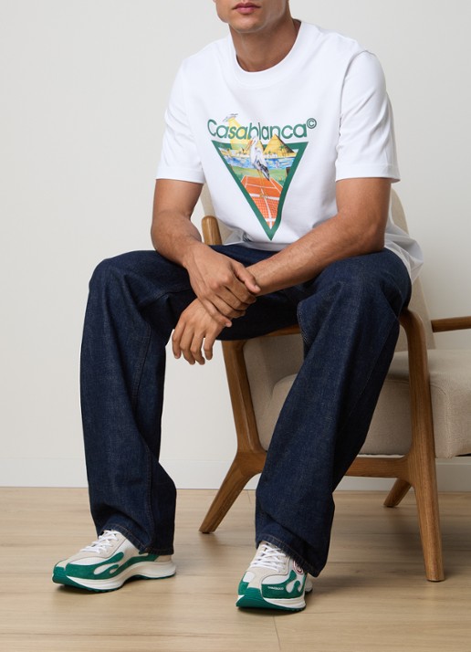 Casablanca Stade sneaker met logo - voorkant 6 groen