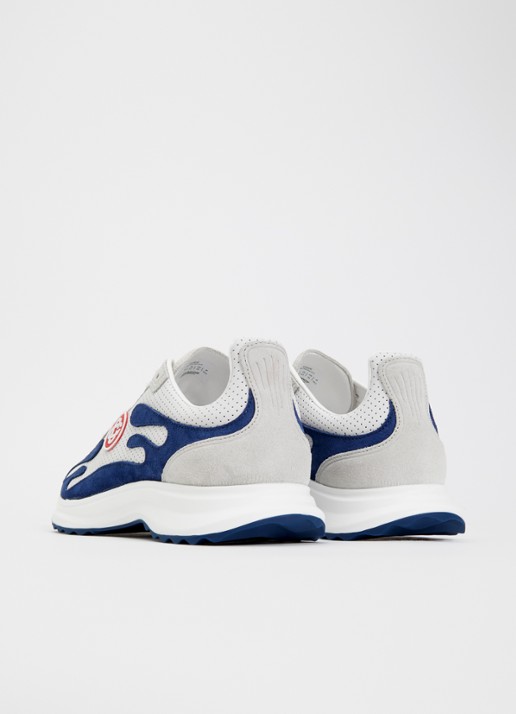 Casablanca Stade sneaker met suède details - achterkant 5 donkerblauw