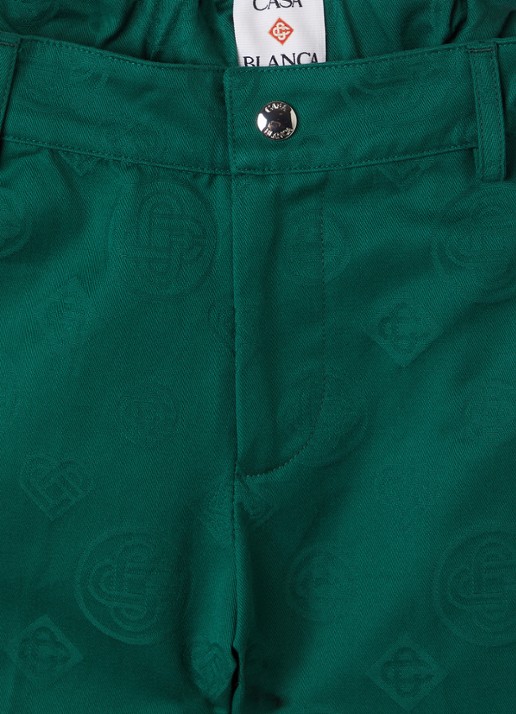 Casablanca Straight fit chino met logoprint - detail 3 groen