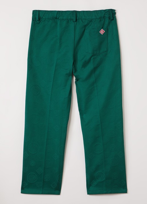 Casablanca Straight fit chino met logoprint - voorkant 2 groen