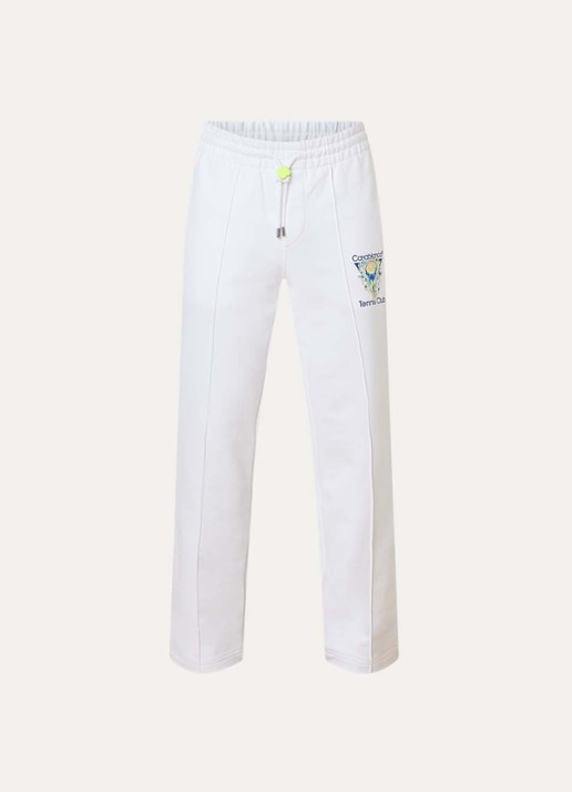 Casablanca Straight fit joggingbroek met trekkoord en steekzakken - voorkant wit