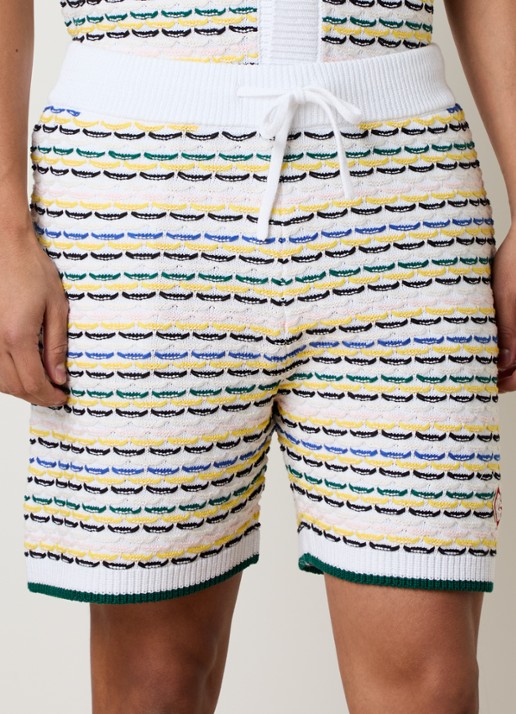 Casablanca Straight fit korte broek met streepprint en logo