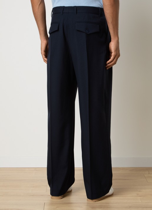Casablanca Straight fit pantalon van wol met steekzakken - achterkant 6 donkerblauw