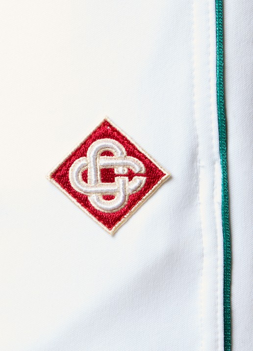 Casablanca Straight fit trackpants met logoborduring - detail 3 wit