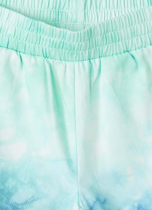 Casablanca Surf Lotus straight fit korte broek met tie-dye dessin en logo - detail turquoise