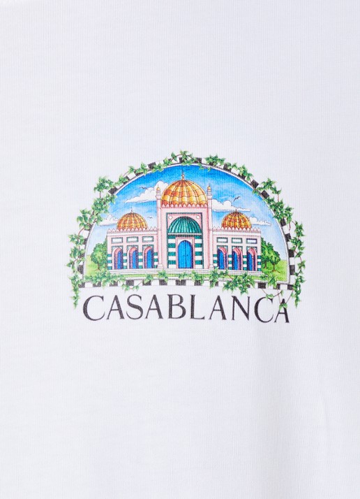 Casablanca T-shirt met logo- en backprint - detail 5 wit