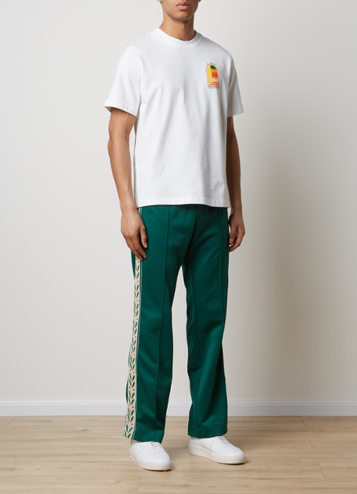 Casablanca T-shirt met logo- en backprint - voorkant 2 wit