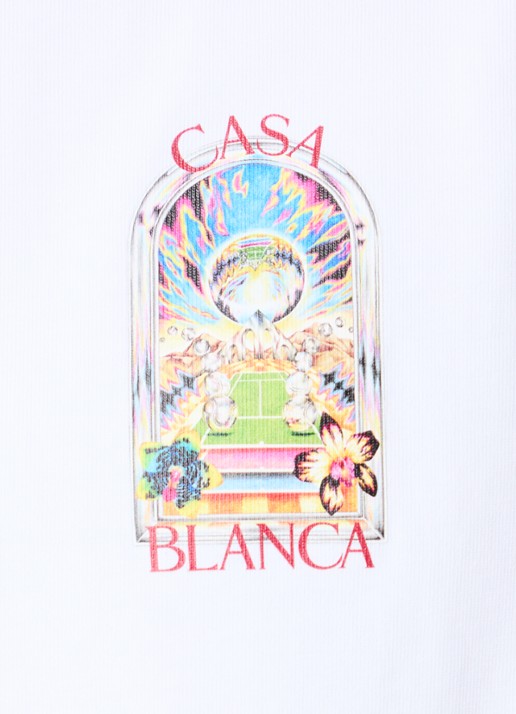 Casablanca T-shirt met logo- en backprint - detail 5 wit